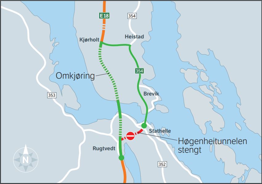 Omkjøring Høgenhei-tunnelen