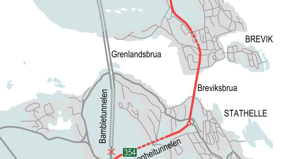 Lenke til artikkel: Trafikkomlegging E18 Rugtvet – Langangen fra 1. september